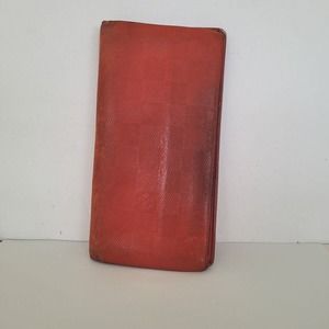 Authentic Louis Vuitton Red Damier Infini Soft Leather Brazza Bifold Wallet Long